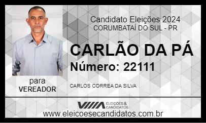 Candidato CARLÃO DA PÁ 2024 - CORUMBATAÍ DO SUL - Eleições