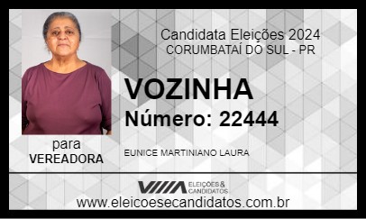 Candidato VOZINHA 2024 - CORUMBATAÍ DO SUL - Eleições