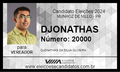 Candidato DJONATHAS 2024 - MUNHOZ DE MELO - Eleições