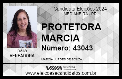 Candidato PROTETORA MARCIA 2024 - MEDIANEIRA - Eleições