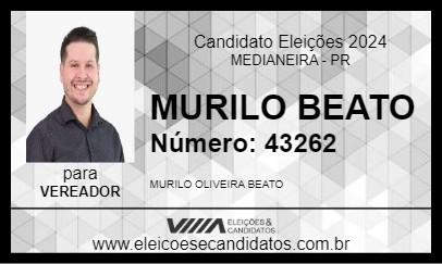 Candidato MURILO BEATO 2024 - MEDIANEIRA - Eleições