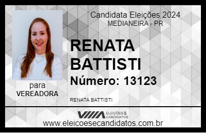 Candidato RENATA BATTISTI 2024 - MEDIANEIRA - Eleições