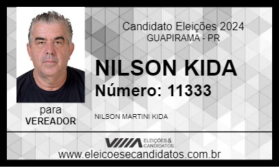 Candidato NILSON KIDA 2024 - GUAPIRAMA - Eleições