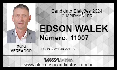 Candidato EDSON WALEK 2024 - GUAPIRAMA - Eleições