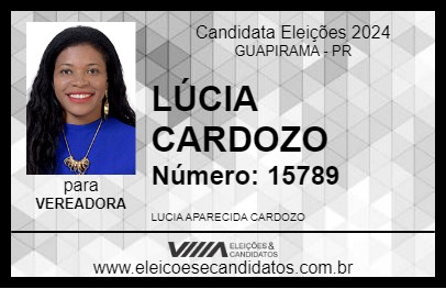 Candidato LÚCIA CARDOZO 2024 - GUAPIRAMA - Eleições