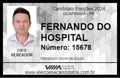 Candidato FERNANDO DO HOSPITAL 2024 - GUAPIRAMA - Eleições