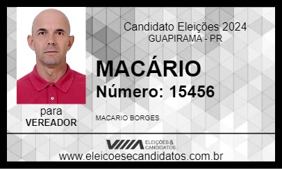 Candidato MACÁRIO 2024 - GUAPIRAMA - Eleições