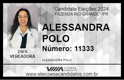 Candidato ALESSANDRA POLO 2024 - FAZENDA RIO GRANDE - Eleições