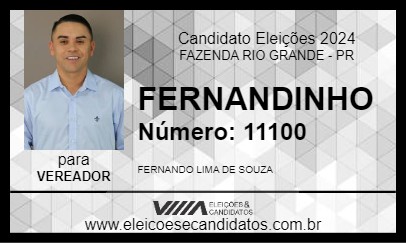 Candidato FERNANDINHO 2024 - FAZENDA RIO GRANDE - Eleições