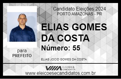 Candidato ELIAS GOMES DA COSTA 2024 - PORTO AMAZONAS - Eleições