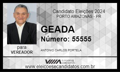 Candidato GEADA 2024 - PORTO AMAZONAS - Eleições