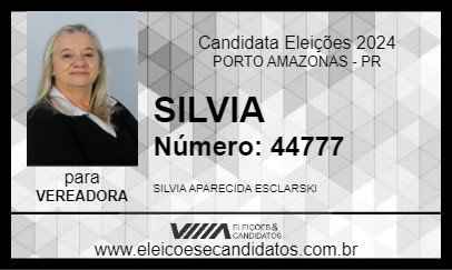 Candidato SILVIA 2024 - PORTO AMAZONAS - Eleições