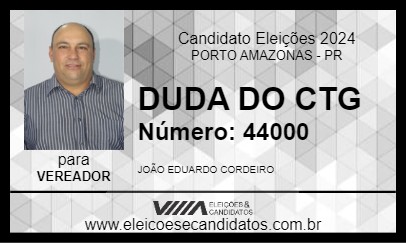 Candidato DUDA DO CTG 2024 - PORTO AMAZONAS - Eleições