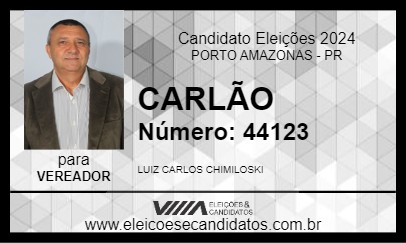 Candidato CARLÃO 2024 - PORTO AMAZONAS - Eleições