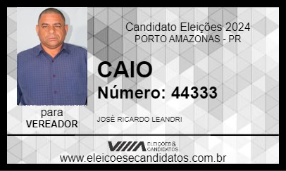 Candidato CAIO 2024 - PORTO AMAZONAS - Eleições