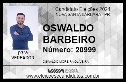 Candidato OSWALDO BARBEIRO 2024 - NOVA SANTA BÁRBARA - Eleições