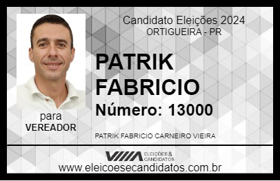 Candidato PATRIK FABRICIO 2024 - ORTIGUEIRA - Eleições