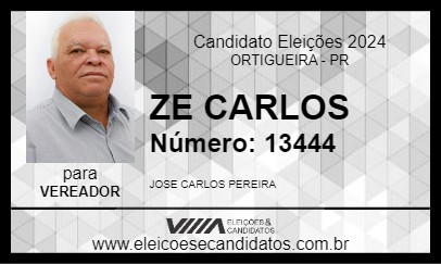 Candidato ZE CARLOS 2024 - ORTIGUEIRA - Eleições