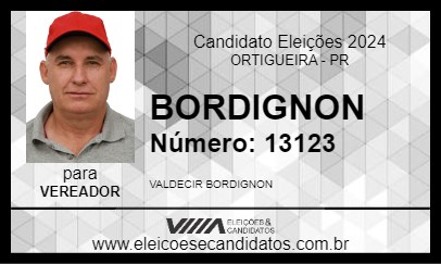 Candidato BORDIGNON 2024 - ORTIGUEIRA - Eleições