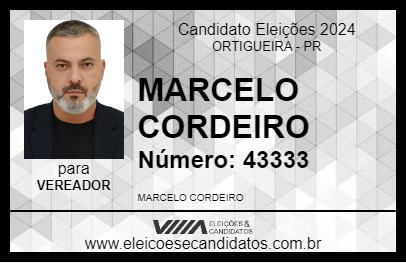 Candidato MARCELO CORDEIRO 2024 - ORTIGUEIRA - Eleições