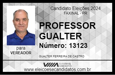 Candidato PROFESSOR GUALTER 2024 - FAXINAL - Eleições