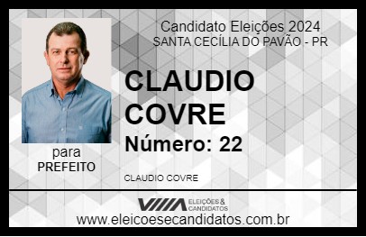 Candidato CLAUDIO COVRE 2024 - SANTA CECÍLIA DO PAVÃO - Eleições