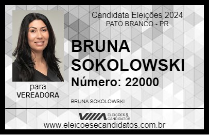 Candidato BRUNA SOKOLOWSKI 2024 - PATO BRANCO - Eleições