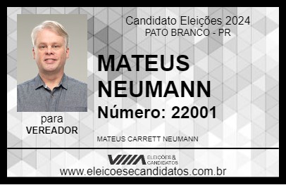 Candidato MATEUS NEUMANN 2024 - PATO BRANCO - Eleições