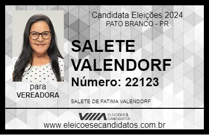 Candidato SALETE VALENDORF 2024 - PATO BRANCO - Eleições