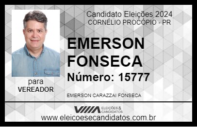 Candidato EMERSON FONSECA 2024 - CORNÉLIO PROCÓPIO - Eleições