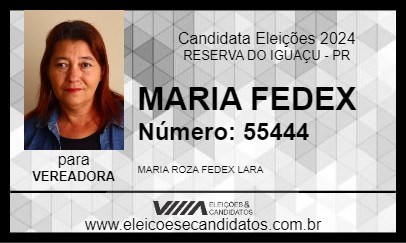 Candidato MARIA FEDEX 2024 - RESERVA DO IGUAÇU - Eleições