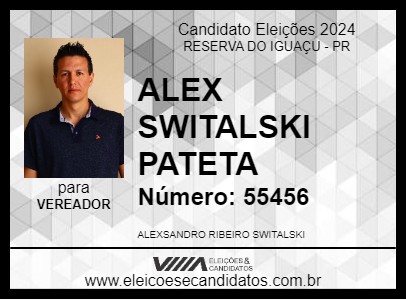 Candidato ALEX SWITALSKI PATETA 2024 - RESERVA DO IGUAÇU - Eleições