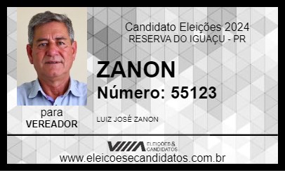 Candidato ZANON 2024 - RESERVA DO IGUAÇU - Eleições