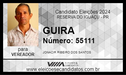 Candidato GUIRA 2024 - RESERVA DO IGUAÇU - Eleições