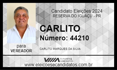 Candidato CARLITO 2024 - RESERVA DO IGUAÇU - Eleições