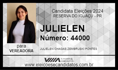 Candidato JULIELEN 2024 - RESERVA DO IGUAÇU - Eleições