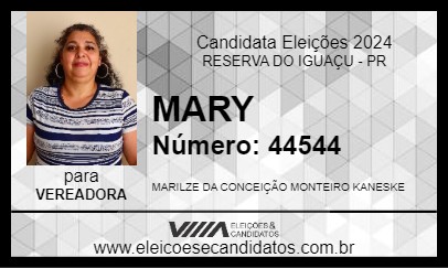 Candidato MARY 2024 - RESERVA DO IGUAÇU - Eleições