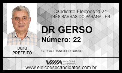 Candidato DR GERSO 2024 - TRÊS BARRAS DO PARANÁ - Eleições