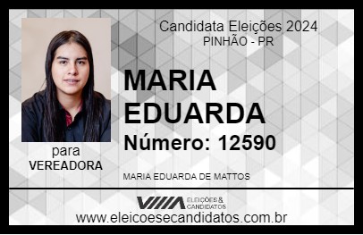 Candidato MARIA EDUARDA 2024 - PINHÃO - Eleições