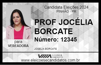 Candidato PROF JOCÉLIA BORCATE 2024 - PINHÃO - Eleições