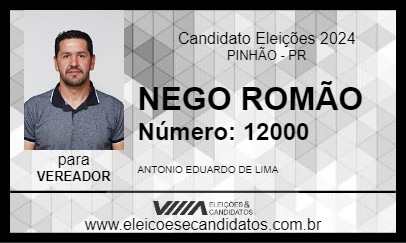 Candidato NEGO ROMÃO 2024 - PINHÃO - Eleições