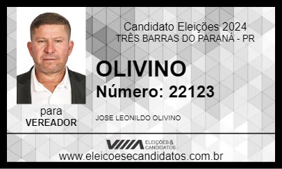 Candidato OLIVINO 2024 - TRÊS BARRAS DO PARANÁ - Eleições