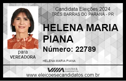 Candidato HELENA MARIA PIANA 2024 - TRÊS BARRAS DO PARANÁ - Eleições