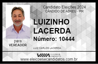 Candidato LUIZINHO LACERDA 2024 - CÂNDIDO DE ABREU - Eleições