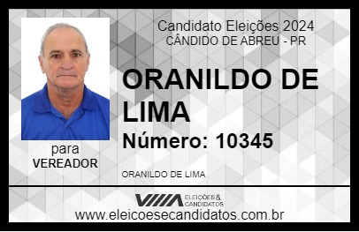 Candidato ORANILDO DE LIMA 2024 - CÂNDIDO DE ABREU - Eleições