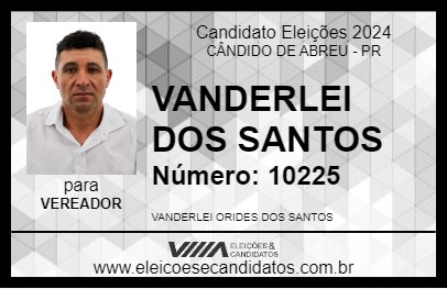 Candidato VANDERLEI DOS SANTOS 2024 - CÂNDIDO DE ABREU - Eleições