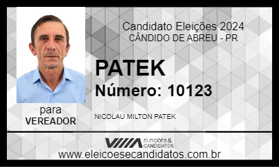 Candidato PATEK 2024 - CÂNDIDO DE ABREU - Eleições