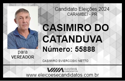 Candidato CASIMIRO DO CATANDUVA 2024 - CARAMBEÍ - Eleições