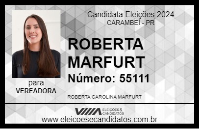 Candidato ROBERTA MARFURT 2024 - CARAMBEÍ - Eleições