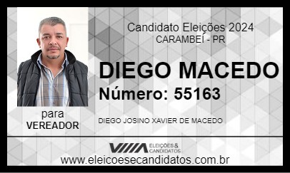 Candidato DIEGO MACEDO 2024 - CARAMBEÍ - Eleições